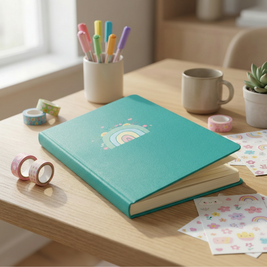 Happy Rainbow Notebook Creative Workspace