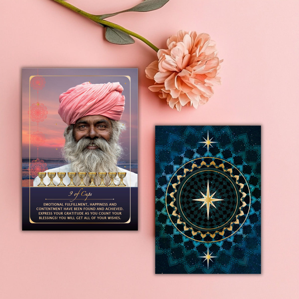 Starlight Tarot Oracle Deck featuring 78 unique cards designed to help you learn to read tarot without a guidebook.