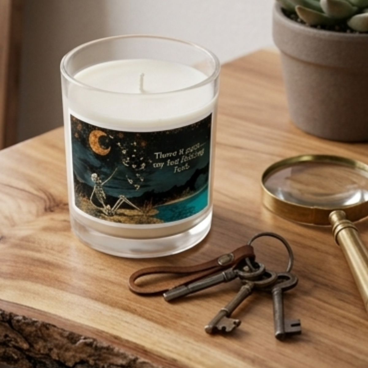 Close-up of the My Last Flying Fuck Glass jar soy wax candle, highlighting the smooth glass finish.