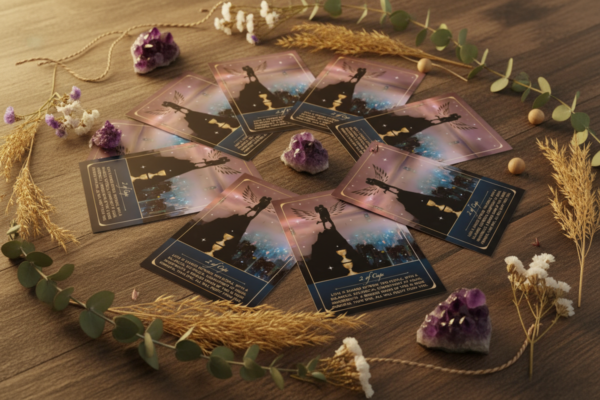Angel Wings Card Circular Mockup