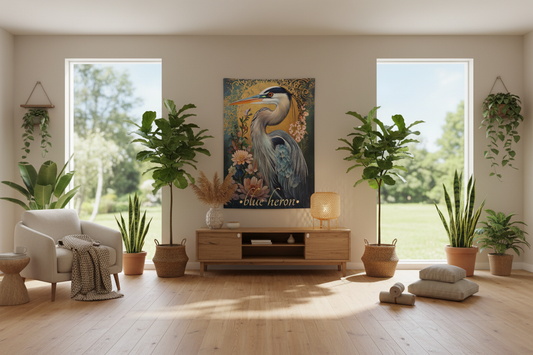 Blue Heron Tapestry in Meditation Space