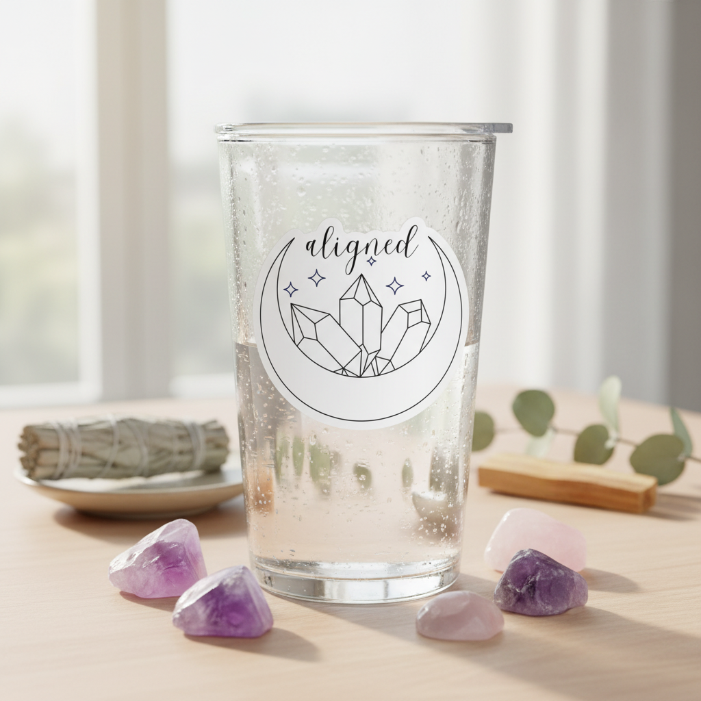 Crystal Sticker Water Bottle Mockup - Clean Version