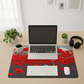 Fantasy Poppy desk mat in use in an office Office