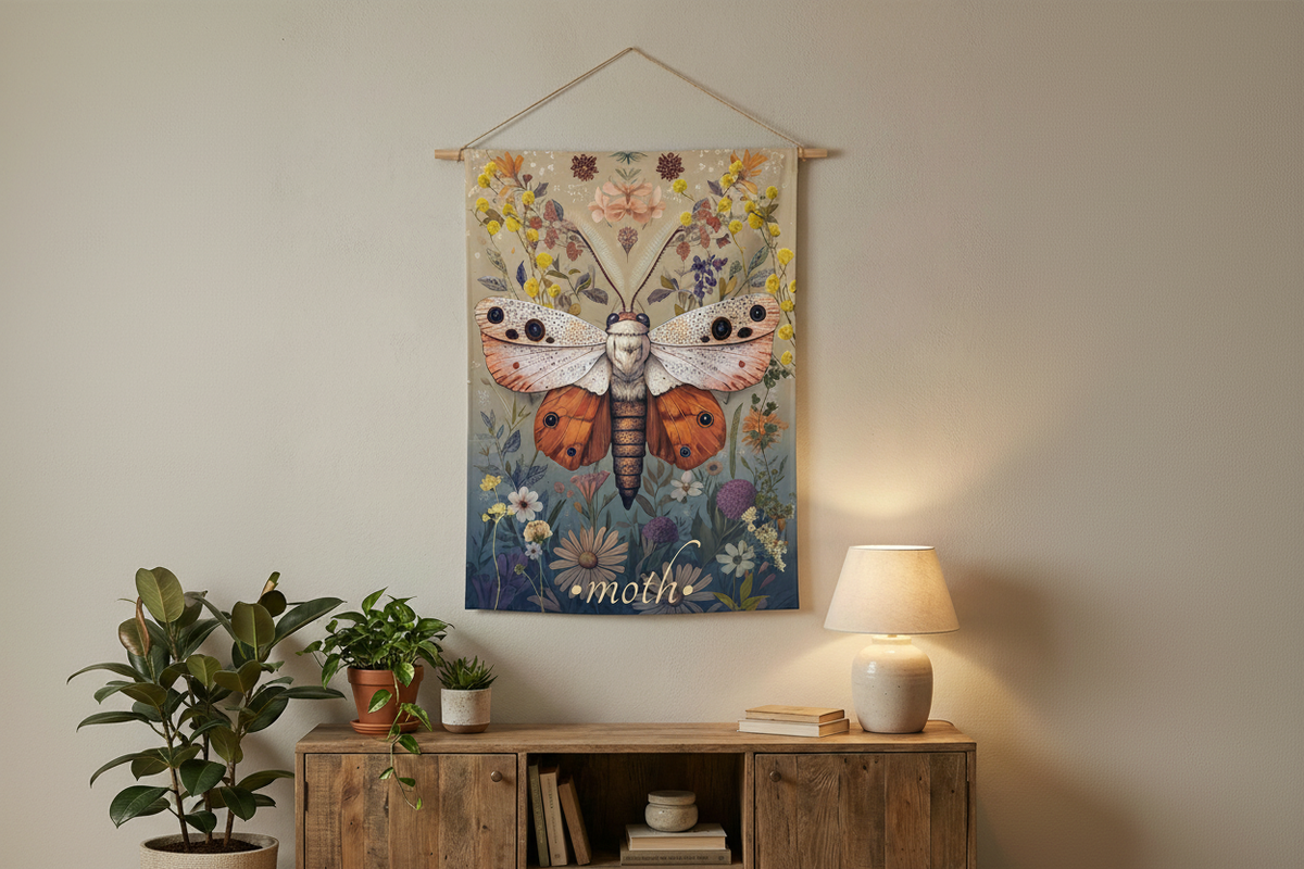 Moth Tapestry in Meditation Space