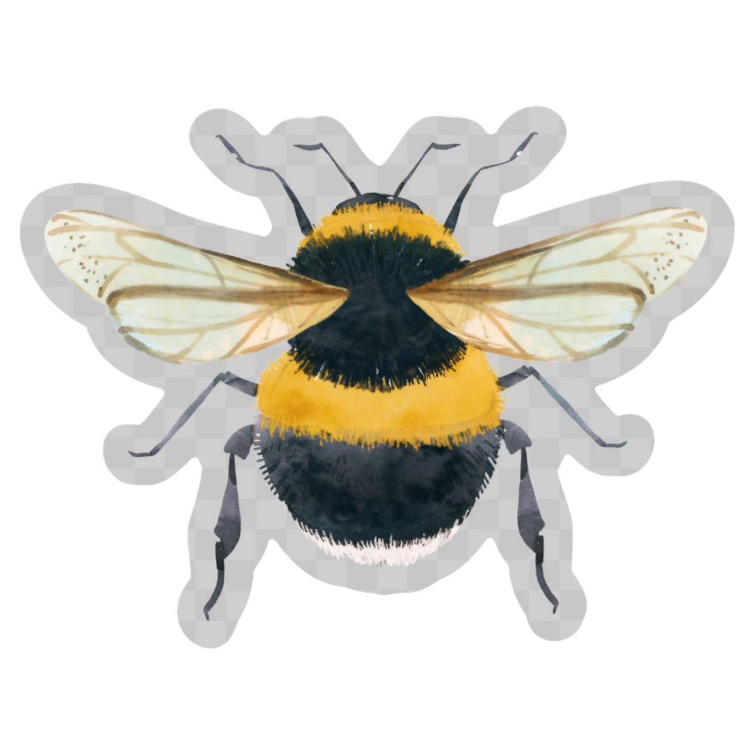 Vibrant Save The Bees Sticker featuring a beautiful bumblebee design with rich yellow and black stripes, made from durable waterproof vinyl for eco-friendly and stylish decoration.