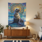 Sea Lion Tapestry in Coastal Bedroom