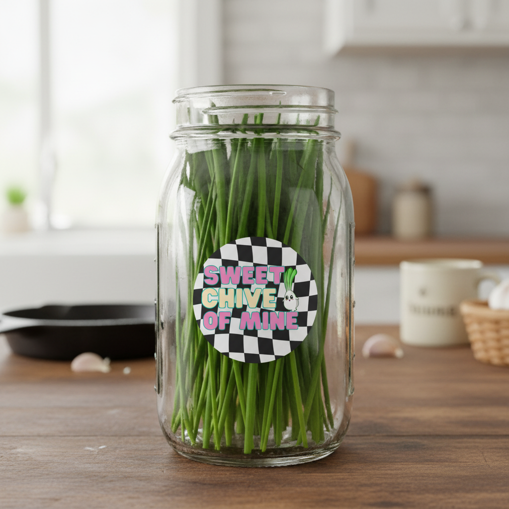 Sweet Chive Of Mine on Vintage Jar